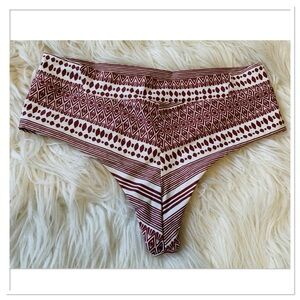 Boys + Arrows Sedona Tribal Print Bikini Bottoms Rust Red White Size Small